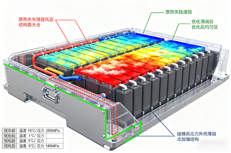 新能源汽车电池包多物理场仿真案例