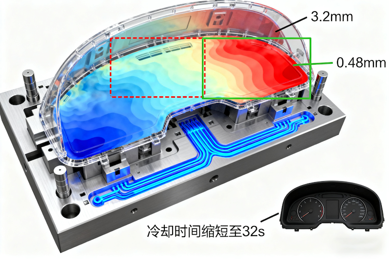 汽车仪表盘模流分析与翘曲优化案例
